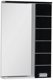 Aquanet Зеркальный шкаф "Доминика 55" черный – фотография-1