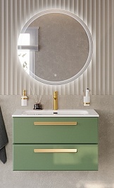 BelBagno Мебель для ванной Eco Cer-N 80 CZR-8073-80 фисташковый софт ручки сатиновое золото – фотография-1