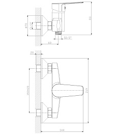 Rossinka Смеситель "S35-41" для душа – фотография-2