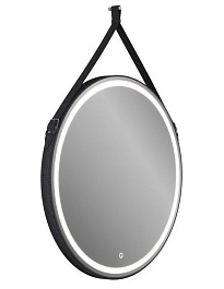 Teymi Зеркало Tiko D65 LED сенсор чёрный кожаный ремень T20903S – фотография-1