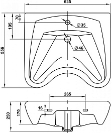 Керамин Умывальник хирургический с отверстием – фотография-8
