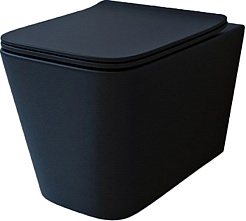 Esbano Унитаз Gartez подвесной безободковый черный матовый – фотография-1