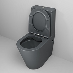 Grossman Унитаз компакт Color GR-4480GMS темно-серый матовый – фотография-6