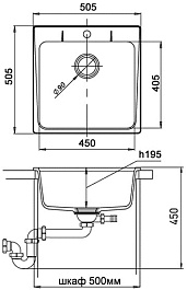 Ewigstein Мойка кухонная Gerd 50 антрацит – фотография-4