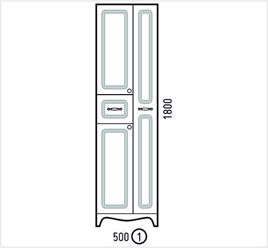 Corozo Шкаф-пенал Классика 50 – картинка-3