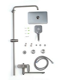 Aquatek Душевая стойка Ника AQ2840BGM оружейная сталь – фотография-5