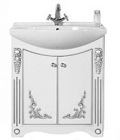 Водолей Тумба под раковину Кармен 75 белая/серебро