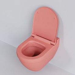 Ambassador Сиденье для унитаза Nord тонкое розовое матовое – фотография-6