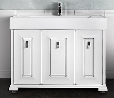 Водолей Тумба под раковину Риккардо 80 белая/патина серебро