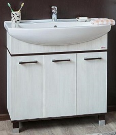 Sanflor Тумба с раковиной Толедо 85 венге, северное дерево светлое – фотография-1