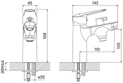 Iddis Смеситель на борт ванны Torr TORSB10i07 на 1 отверстие – фотография-6