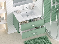 Brevita Тумба с раковиной Verde 80 подвесная зеленая – фотография-6