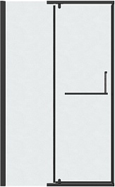 Grossman Душевая дверь в нишу Pragma 110x195 профиль черный матовый стекло шиншилла – фотография-1