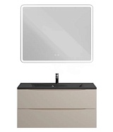 BelBagno Мебель для ванной Marino 100 подвесная Crema Opaco с раковиной BB1000/445-LV-ART-PR-NERO