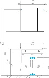 Акватон Тумба с раковиной Марти 70 белый/дуб эндгрейн – фотография-15