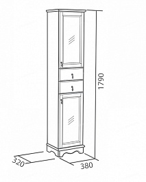 Bas Пенал для ванной Варна белый – фотография-2