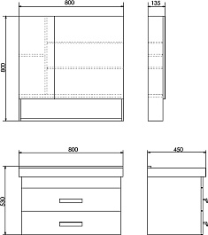Comforty Мебель для ванной Никосия 80П подвесная дуб белый – фотография-16