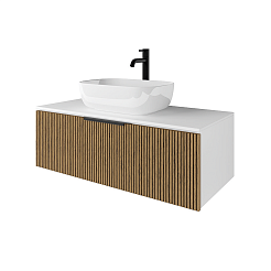 Зов Тумба под раковину Кито 120 подвесная белая/тростник – фотография-2