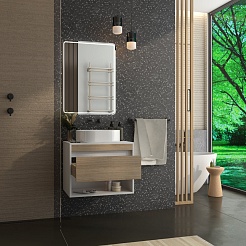 Teymi Тумба с раковиной Ritta 65 Lori 50 подвесная белый/дуб – фотография-16