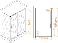 RGW Душевой уголок Passage PA-145 140x80 профиль хром стекло прозрачное – фотография-7