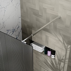 Azario Душевая перегородка Walk-in 110/195 рифленое стекло профиль матовый графит – фотография-7