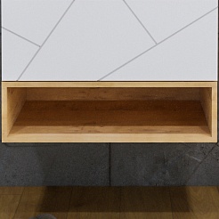 Бриклаер Мебель для ванной Кристалл 70 с нишей белая/дуб бунратти – фотография-10