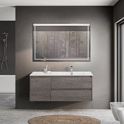 BelBagno Тумба с раковиной Kraft 120 R подвесная Cemento Grigio – фотография-10