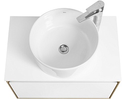 Акватон Мебель для ванной с белой столешницей Либерти 70 Mila 40 белая/дуб эльвезия – фотография-3