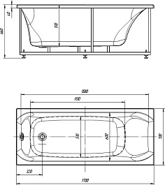 Aquatek Акриловая ванна Альфа 170x70 с гидромассажем – фотография-4