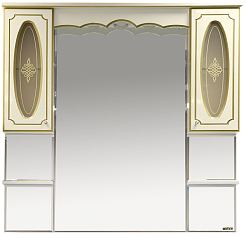 Misty Зеркальный шкаф Монако 120 бежевый/ патина – фотография-1