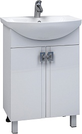 Mixline Тумба с раковиной Квадро 55 белая – фотография-1