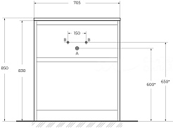 BelBagno Тумба с раковиной Kraft 39 70 напольная Bianco Opaco с раковиной BB-8099-3-70 – фотография-3