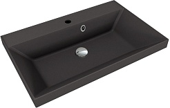 Style Line Тумба с кварцевой раковиной антрацит Матис 70 подвесная белая матовая – фотография-3