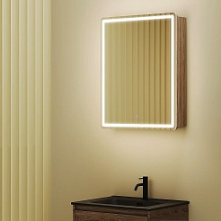 Sancos Зеркало-шкаф Mirror 60 с подсветкой MI60ECH дуб чарльстон – фотография-2