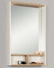 Акватон Зеркало "Йорк 55" белый/дуб сонома – фотография-1