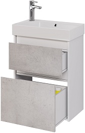 Dreja Мебель для ванной Slim 55 подвесная белая/бетон – фотография-9