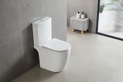 Azario Унитаз-компакт Leo AZ-1253CT безободковый с бачком с сиденьем микролифт белый – фотография-2