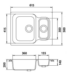 Granfest Мойка кухонная Standart GF-S615K Бежевый – фотография-3
