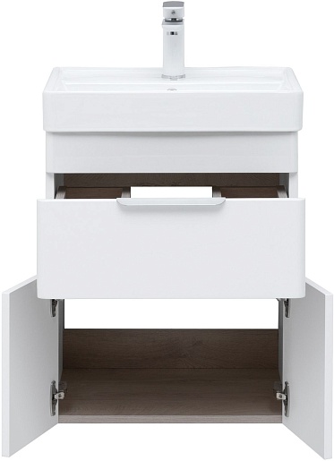Aquanet Тумба под раковину Ирис New 50 подвесная белая глянцевая – фотография-10