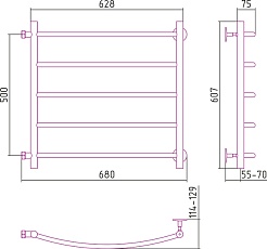 Стилье Полотенцесушитель Версия-Б2 500х600 – фотография-2