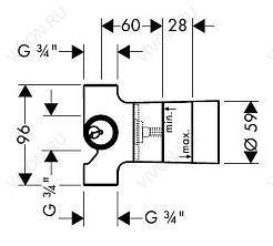 Hansgrohe Переключающий вентиль Quattro 15930180 скрытая часть – фотография-2