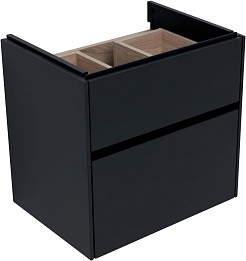 Aquanet Тумба с раковиной Бруклин 60 подвесная черная матовая – фотография-3