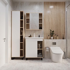 Mixline Тумба под раковину Милтон 70 дуб сонома/белый – фотография-4