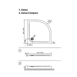 Excellent Душевой поддон SENSE Compact 100x100 – фотография-2