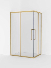 Cezares Душевой уголок Relax 304 RELAX-304-AH-2-120/90-C-BORO 120x90 профиль брашированное золото стекло прозрачное – фотография-3