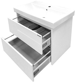 Comforty Тумба с раковиной Дублин 75 подвесная белая – фотография-2