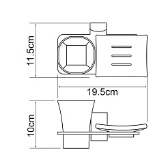 WasserKRAFT Держатель стакана и мыльницы "Exter K-5226" – фотография-3
