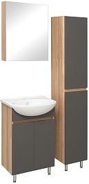 Runo Шкаф пенал Лада 30 дуб серый/графит – фотография-3