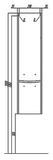 Акватон Пенал для ванной Инфинити 35 L ясень коимбра – фотография-4