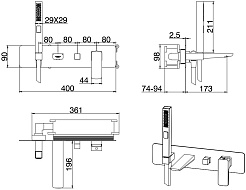 Allen Brau Смеситель для ванны с душем Infinity 5.21007-31 (с внутренней частью) черный матовый – фотография-17